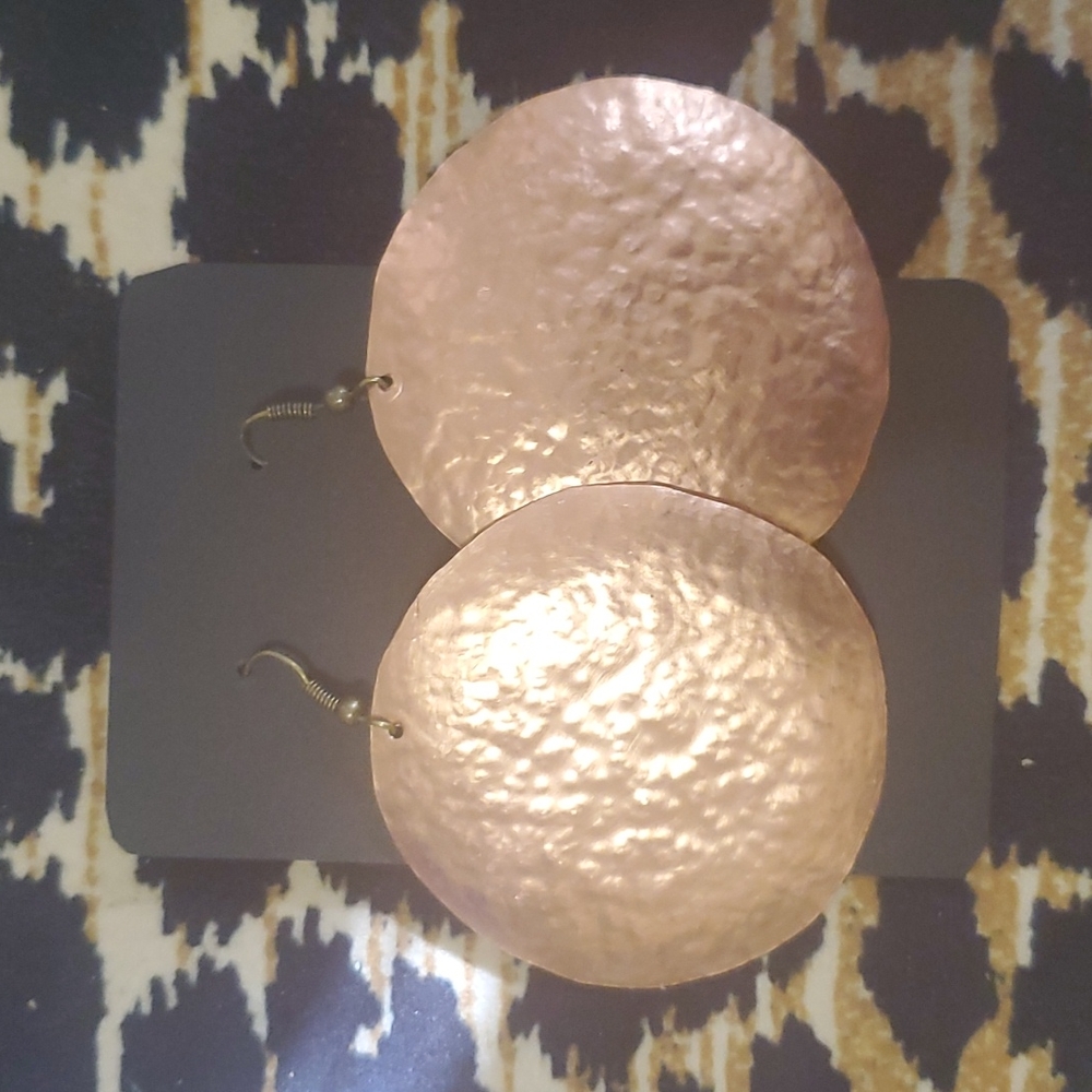 THANDMADE EARRINGS HANDCRAFTED COPPER BANGLES